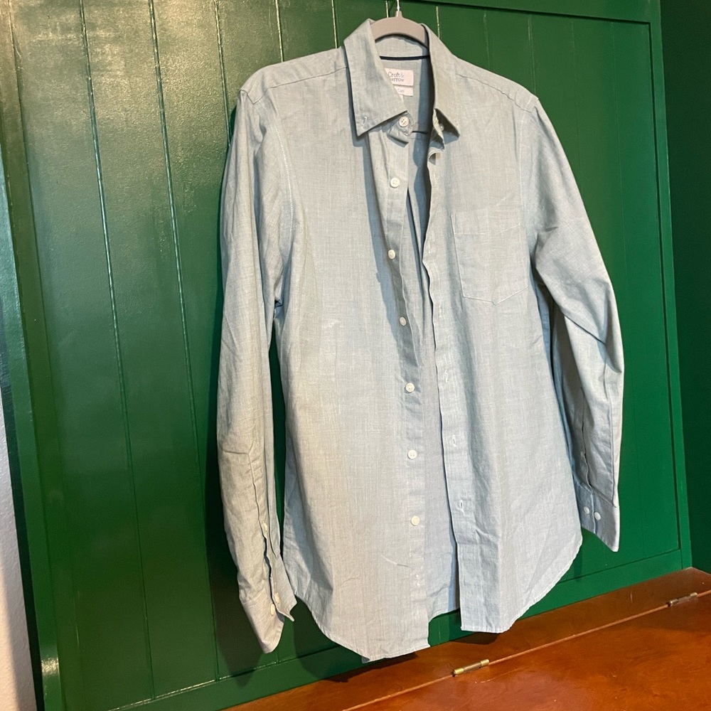 Croft and borrow easy care button down small pastel green